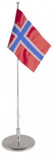 Flaggstång nysilver, Norsk flagga, 42cm | Doppresenter.se