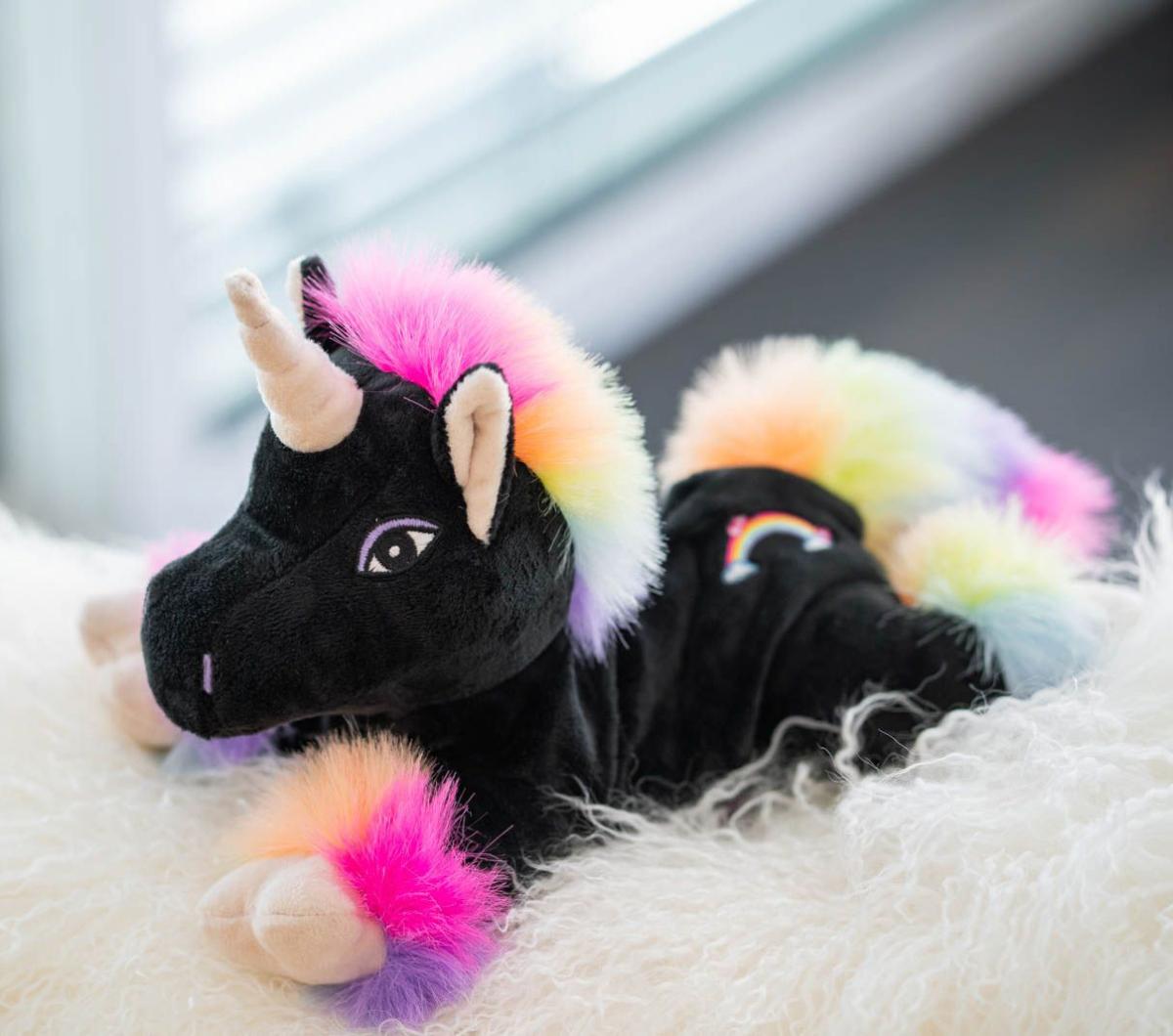 Enhörningen Rainbow svart - Habibi Plush