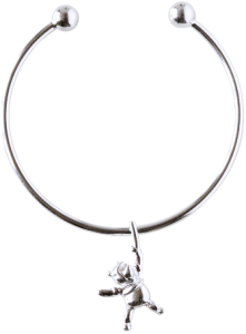 Dacapo Silver Armring Nalle Puh med berlock, äkta silver