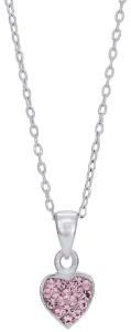 Silverhalsband med rosa hjärta | Doppresenter.se