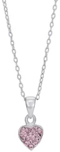 Silverhalsband med rosa hjärta | Doppresenter.se