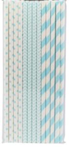 Sugrör i papper ljus blå mix, 24p | Doppresenter.se