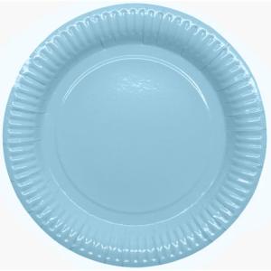 Papperstallrikar 23cm, ljus blå, 8p | Doppresenter.se