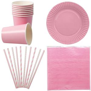 Paket rosa dukning för 8 personer | Doppresenter.se