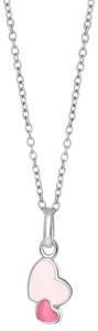 Silverhalsband med emaljhjärtan, 38cm | Doppresenter.se