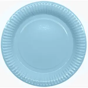 Papperstallrikar 23cm, ljus blå, 8p | Doppresenter.se