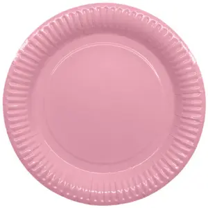 Papperstallrikar 23cm, rosa, 8p | Doppresenter.se