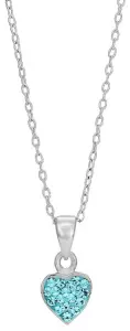 Silverhalsband med blått hjärta, 38cm | Doppresenter.se