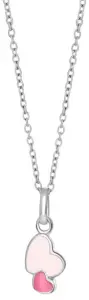 Silverhalsband med emaljhjärtan, 38cm | Doppresenter.se