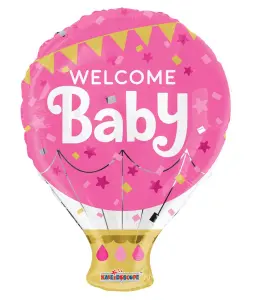 Folieballong Welcome Baby, Rosa | Doppresenter.se