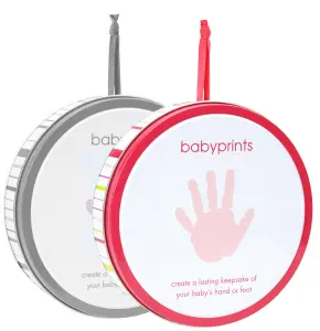 Babyprints hand och fotavtryck i plåtburk (Rosa)