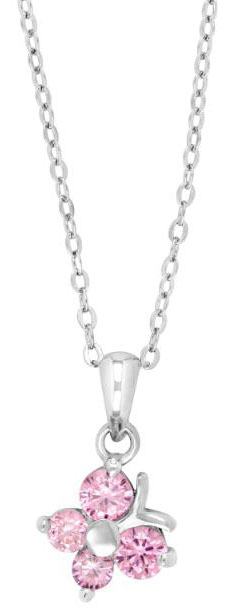 Silverhalsband Fjäril m. rosa stenar | Doppresenter.se