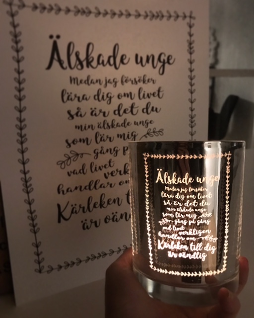 Ljuslykta Älskade Unge - Majas lyktor/Barncancerfonden | Doppresenter.se