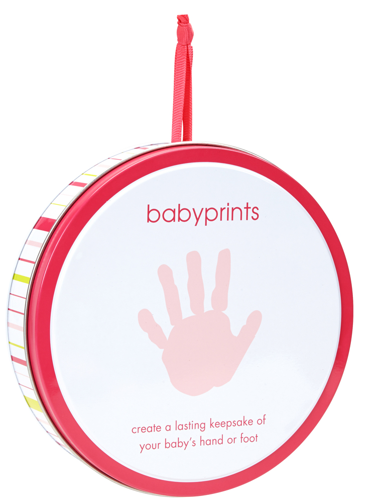 Babyprints hand och fotavtryck i plåtburk (Rosa)