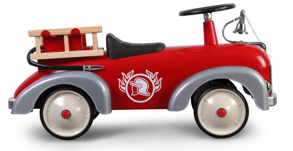 Gåbil i retromodell, brandbil, Baghera, röd