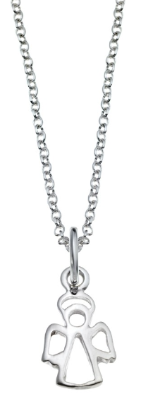 Silverhalsband 38cm med ängel | Doppresenter.se