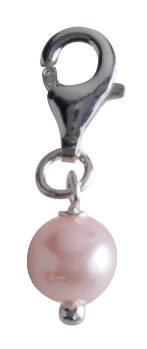Berlock rosa pärla, äkta silver - Sagosmycken