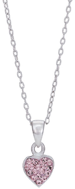 Silverhalsband med rosa hjärta | Doppresenter.se