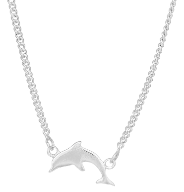Silverhalsband med delfin, 38cm | Doppresenter.se