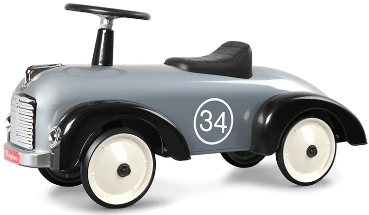 Gåbil i retromodell, silver /svart - Baghera