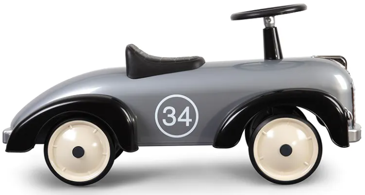 Gåbil i retromodell, silver /svart - Baghera