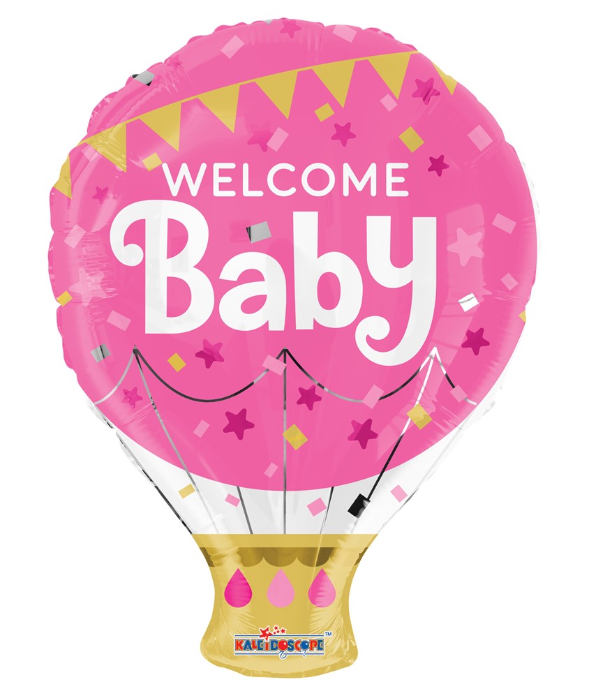 Folieballong Welcome Baby, Rosa | Doppresenter.se