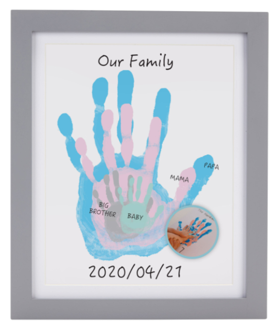 Fotoram Family Handprint - Handavtryck för hela familjen