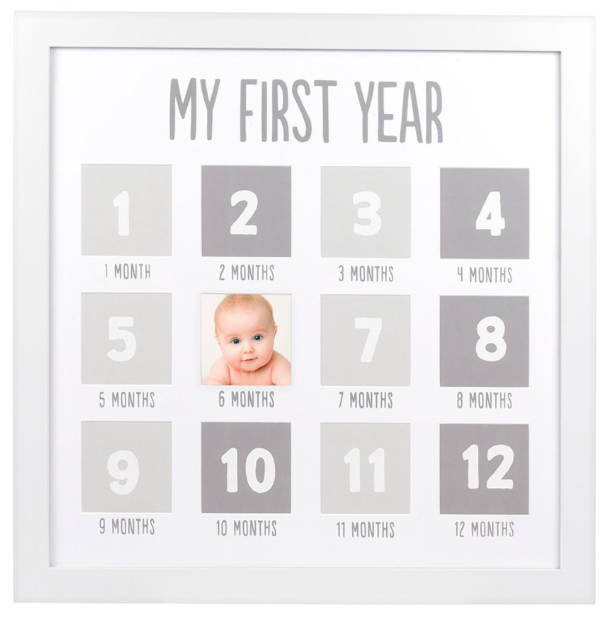 Fotoram My First Year (vit träram med plats för 12 bilder)