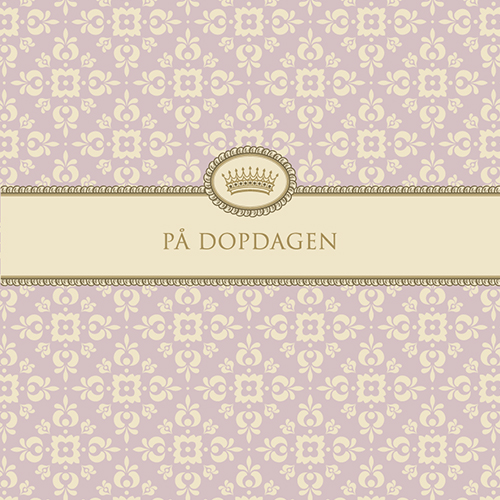 Kort På Dopdagen (gammelrosa)