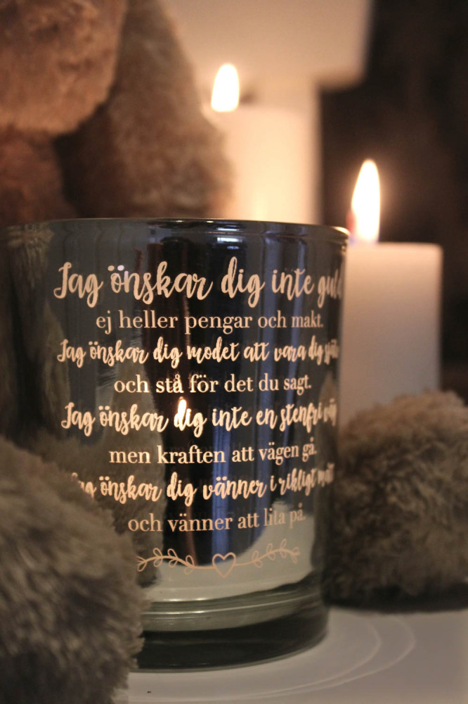 Ljuslykta Jag önskar dig - Majas lyktor/Barncancerfonden | Doppresenter.se