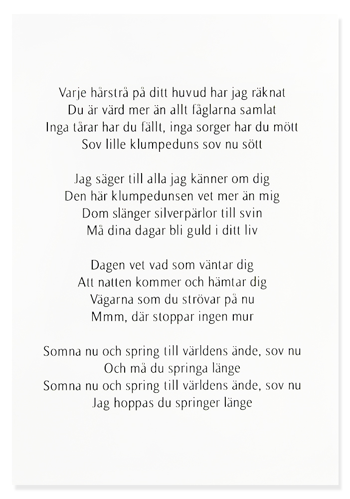 Tavla, Vaggvisa - Håkan Hellström | Doppresenter.se
